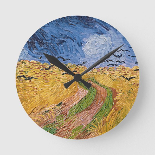 Vincent van Gogh | Wheatfield with Crows, 1890 Round Clock (Front)