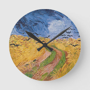 Vincent van Gogh Wheatfield with Crows, 1890 Round Clock