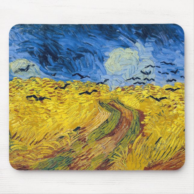 Vincent van Gogh - Wheatfield with Crows Mouse Mat (Front)