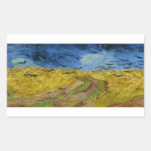 Vincent van Gogh - Wheatfield with Crows Rectangular Sticker