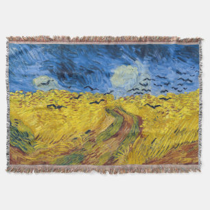 Vincent van Gogh - Wheatfield with Crows Throw Blanket