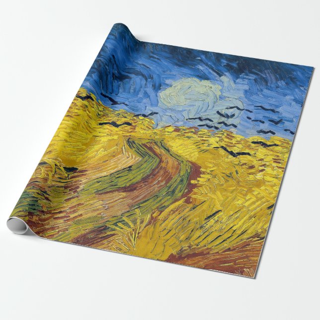 Vincent van Gogh - Wheatfield with Crows Wrapping Paper (Unrolled)