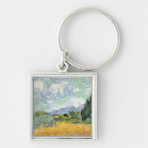 Vincent van Gogh Wheatfield with Cypresses, 1889 Key Ring