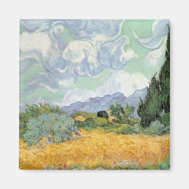 Vincent van Gogh | Wheatfield with Cypresses, 1889 Magnet (Front)