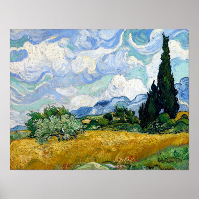 Vincent van Gogh Wheatfield with Cypresses Poster (Front)