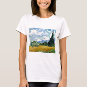 Vincent van Gogh Wheatfield with Cypresses T-Shirt