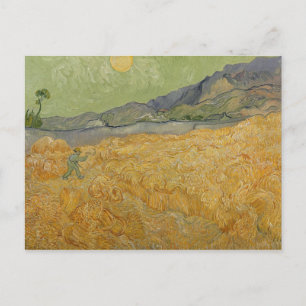 Vincent van Gogh   Wheatfield with Reaper, 1889 Postcard