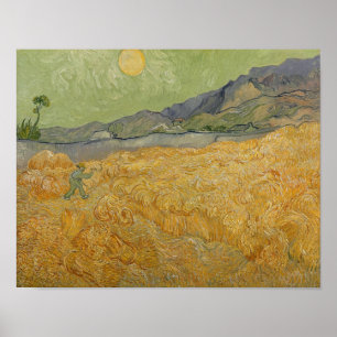 Vincent van Gogh Wheatfield with Reaper, 1889 Poster