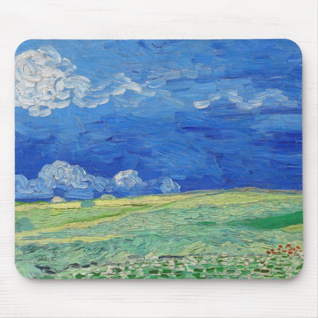 Vincent van Gogh - Wheatfields under Thunderclouds Mouse Mat (Front)