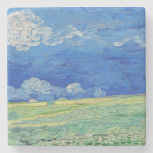 Vincent van Gogh - Wheatfields under Thunderclouds Stone Coaster