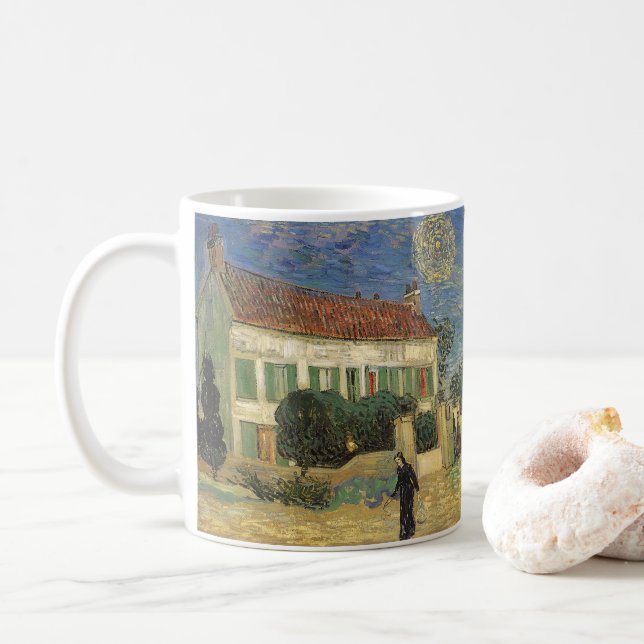 Vincent van Gogh - White House at Night Coffee Mug (With Donut)
