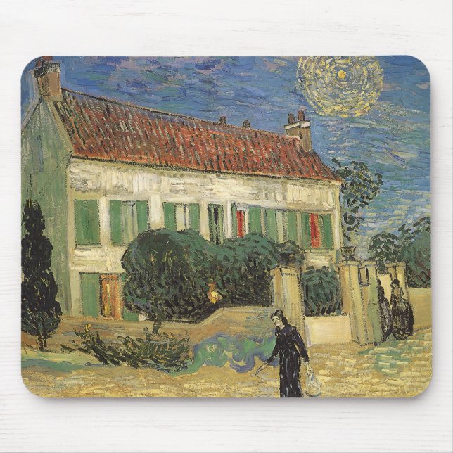 Vincent van Gogh - White House at Night Mouse Mat (Front)