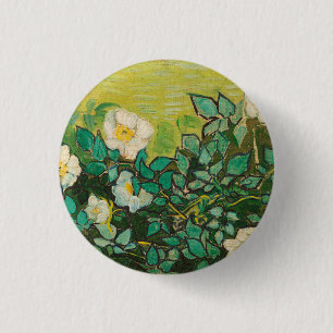 Vincent Van Gogh Wild Roses Fine Art 3 Cm Round Badge