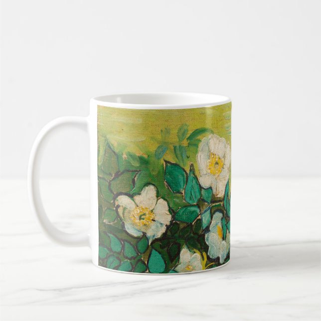 Vincent Van Gogh Wild Roses Fine Art Coffee Mug (Left)