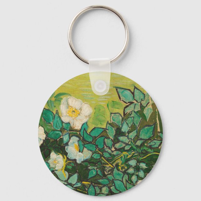 Vincent Van Gogh Wild Roses Fine Art Key Ring (Front)