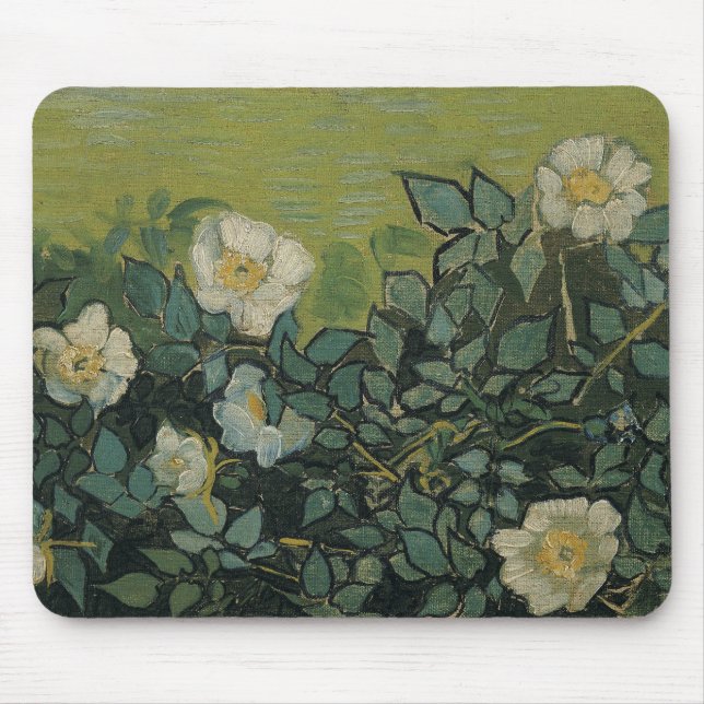 Vincent van Gogh - Wild Roses Mouse Mat (Front)