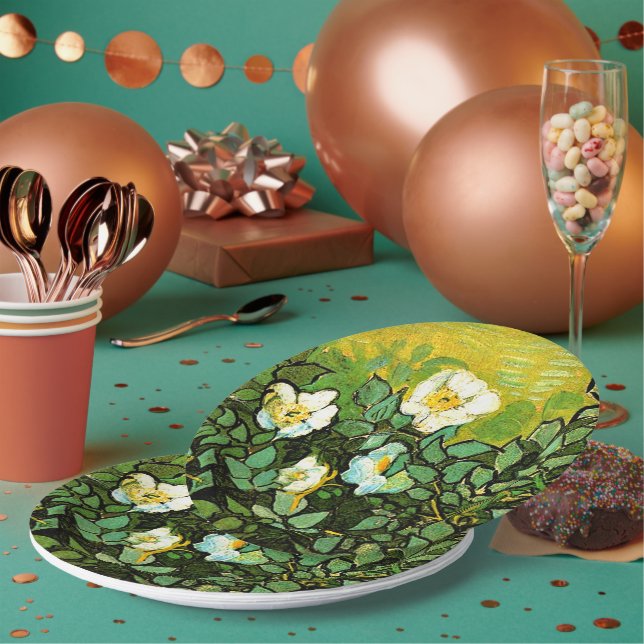 Vincent van Gogh - Wild Roses,  Paper Plate (Multi)