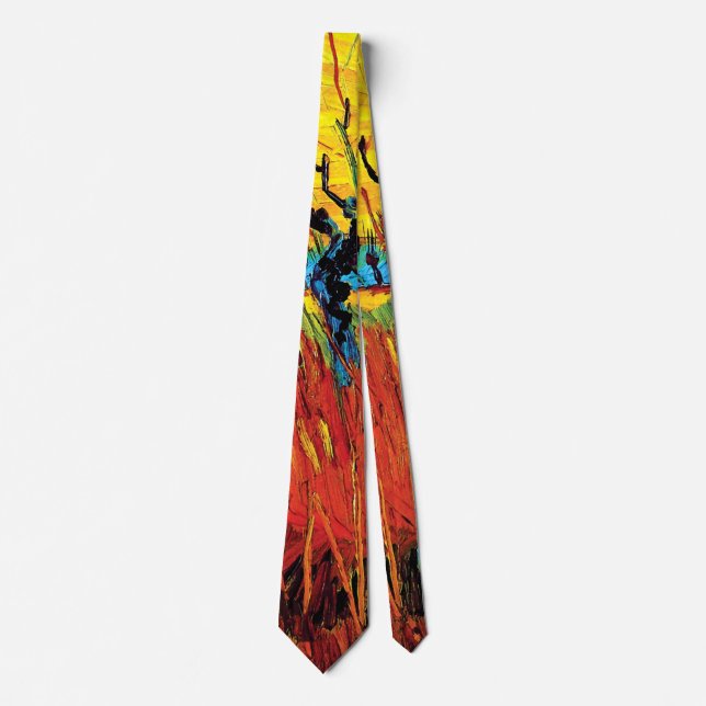 Vincent Van Gogh - Willows At Sunset Fine Art Tie (Front)