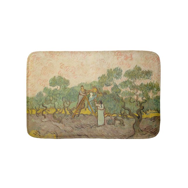 Vincent van Gogh - Women Picking Olives Bath Mat (Front)