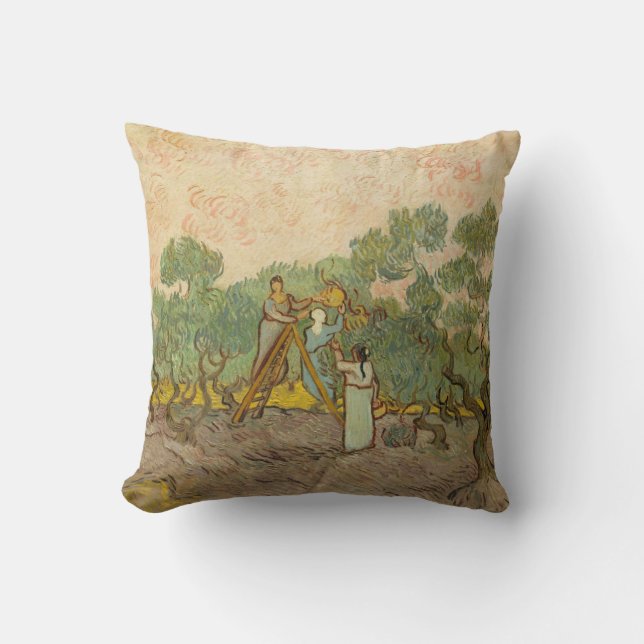 Vincent van Gogh - Women Picking Olives Cushion (Front)