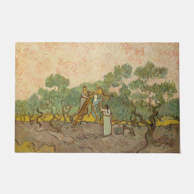 Vincent van Gogh - Women Picking Olives Doormat (Front)