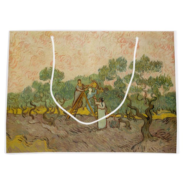 Vincent van Gogh - Women Picking Olives Large Gift Bag (Front)