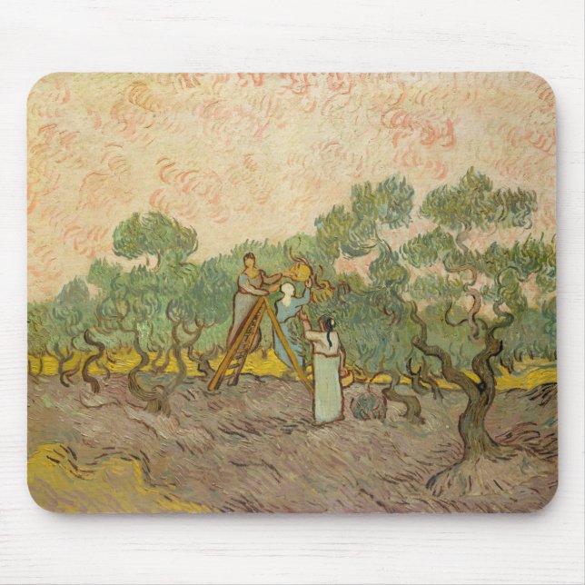 Vincent van Gogh - Women Picking Olives Mouse Mat (Front)