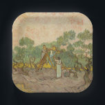 Vincent van Gogh - Women Picking Olives Paper Plate<br><div class="desc">Women Picking Olives / The Olive Orchard - Vincent van Gogh,  1889</div>