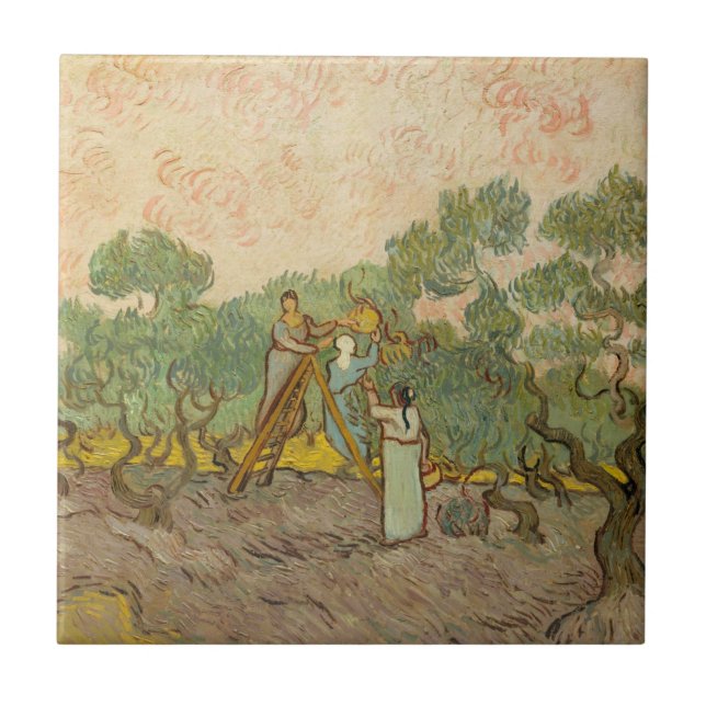 Vincent van Gogh - Women Picking Olives Tile (Front)