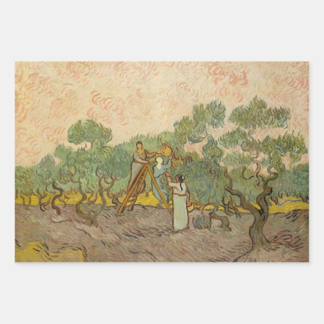 Vincent van Gogh - Women Picking Olives Wrapping Paper Sheet (Front)