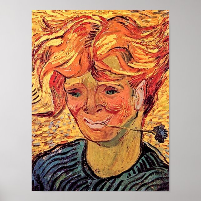 Vincent Van Gogh - Young Man With Cornflower Poster (Front)