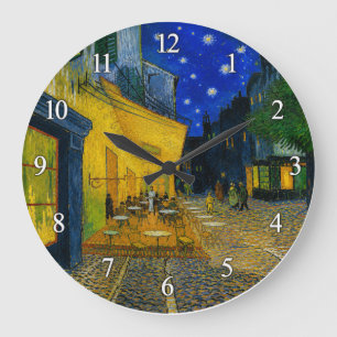 Vincent van Gogh's Café Terrace at Night Large Clock
