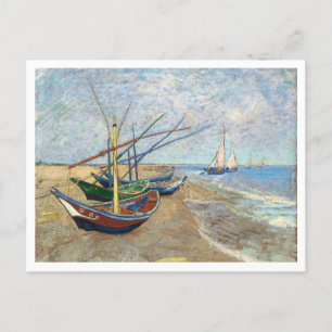 Vincent van Gogh's Fishing Boats on the Beach Postcard