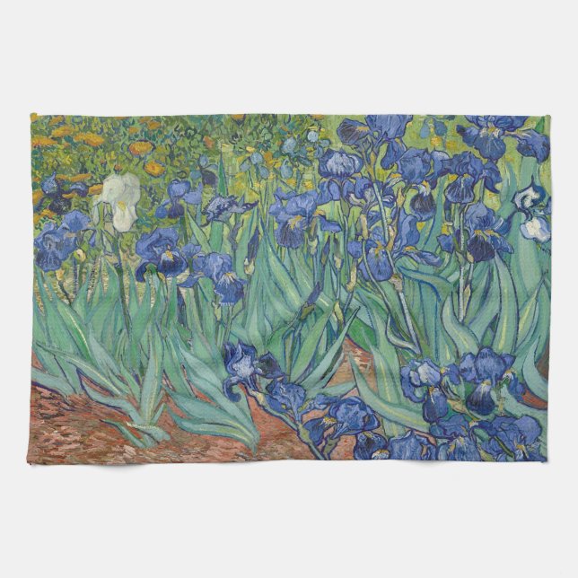 Vincent Van Gogh's Irises. Tea Towel (Horizontal)