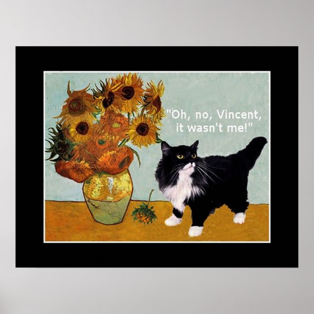 Vincent Van Gogh's naughty cat Poster (Front)