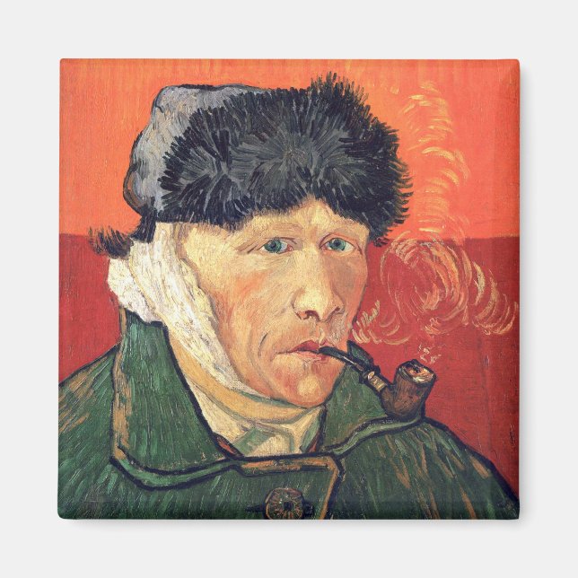 Vincent Van Gogh's Self Portrait Bandaged Ear&Pipe Magnet (Front)