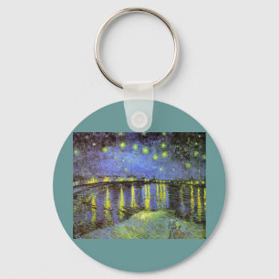 Vincent van Gogh's Starry Night Over the Rhone Key Ring
