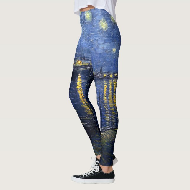 Vincent van Gogh's Starry Night Over the Rhone Leggings (Left)