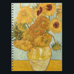 Vincent van Gogh's Stilleben mit 12 Sonnenblumen Notebook<br><div class="desc">1888. Stilleben mit 12 Sonnenblumen or Vase with 12 sunflowers. Vincent Willem van Gogh was a post-Impressionist painter of Dutch origin whose work—noteable for its rough beauty,  emotional honesty,  and bold colour—had a far-reaching influence on 20th-century art.</div>