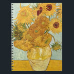 Vincent van Gogh's Stilleben mit 12 Sonnenblumen Notebook<br><div class="desc">1888. Stilleben mit 12 Sonnenblumen or Vase with 12 sunflowers. Vincent Willem van Gogh was a post-Impressionist painter of Dutch origin whose work—noteable for its rough beauty,  emotional honesty,  and bold colour—had a far-reaching influence on 20th-century art.</div>