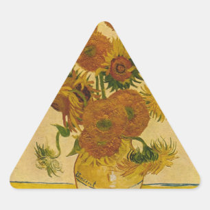 Vincent van Gogh's Sunflowers, 1878 Triangle Sticker
