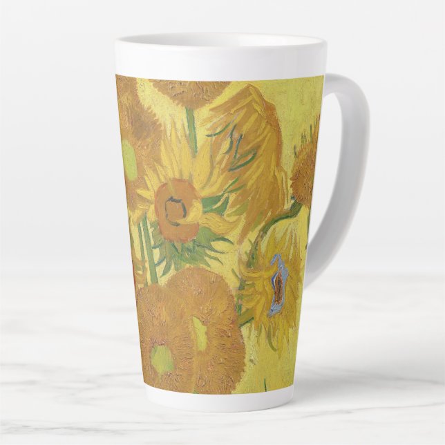 Vincent van Gogh's Sunflowers (1888) Latte Mug (Right Angle)