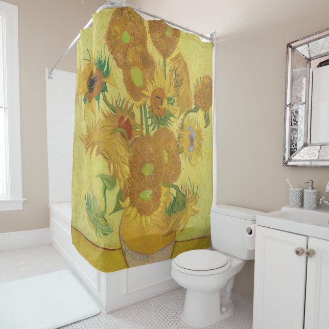 Vincent van Gogh's Sunflowers (1888) Shower Curtain (In Situ)