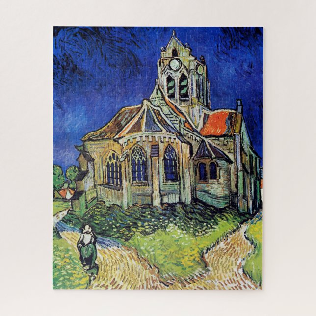 Vincent van Gogh's The Church at Auvers Jigsaw Puzzle (Vertical)