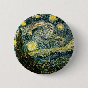 Vincent van Gogh's The Starry Night (1889) 6 Cm Round Badge