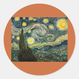 Vincent van Gogh's The Starry Night (1889) Classic Round Sticker