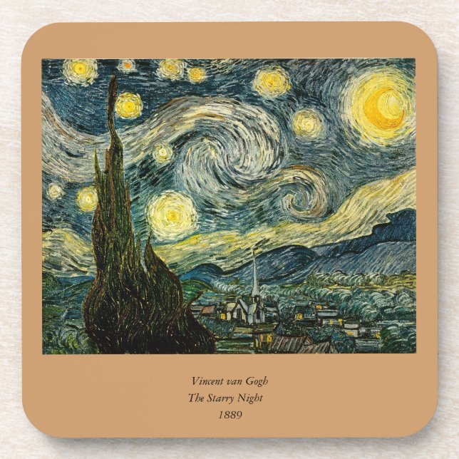 Vincent van Gogh's The Starry Night (1889) Coaster (Front)