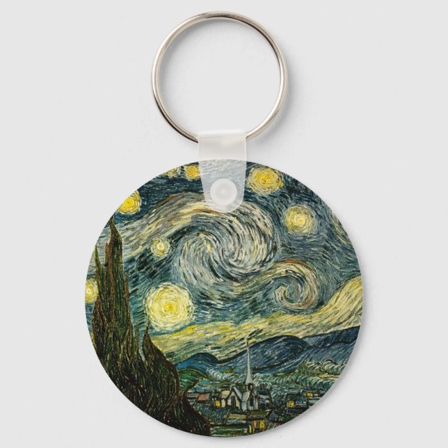 Vincent van Gogh's The Starry Night (1889) Key Ring (Front)