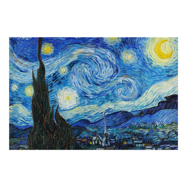 Vincent Van Gogh's The Starry Night (1889) Photo Print (Front)