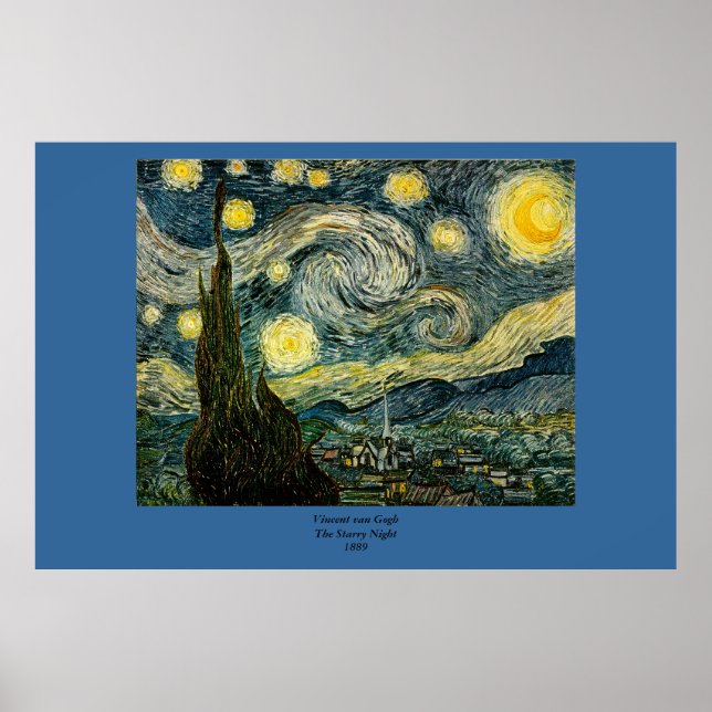 Vincent van Gogh's The Starry Night (1889) Poster (Front)